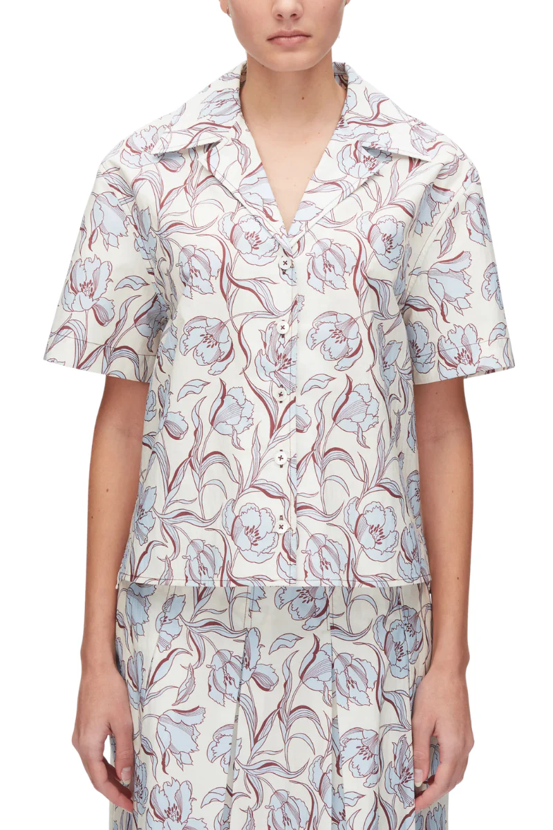 Floral Printed Camp Shirt