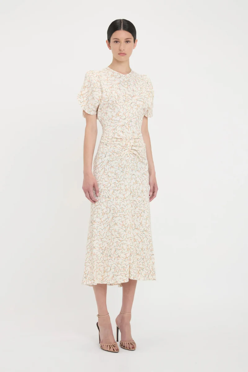 Gathered Waist Midi Dress - Image 3