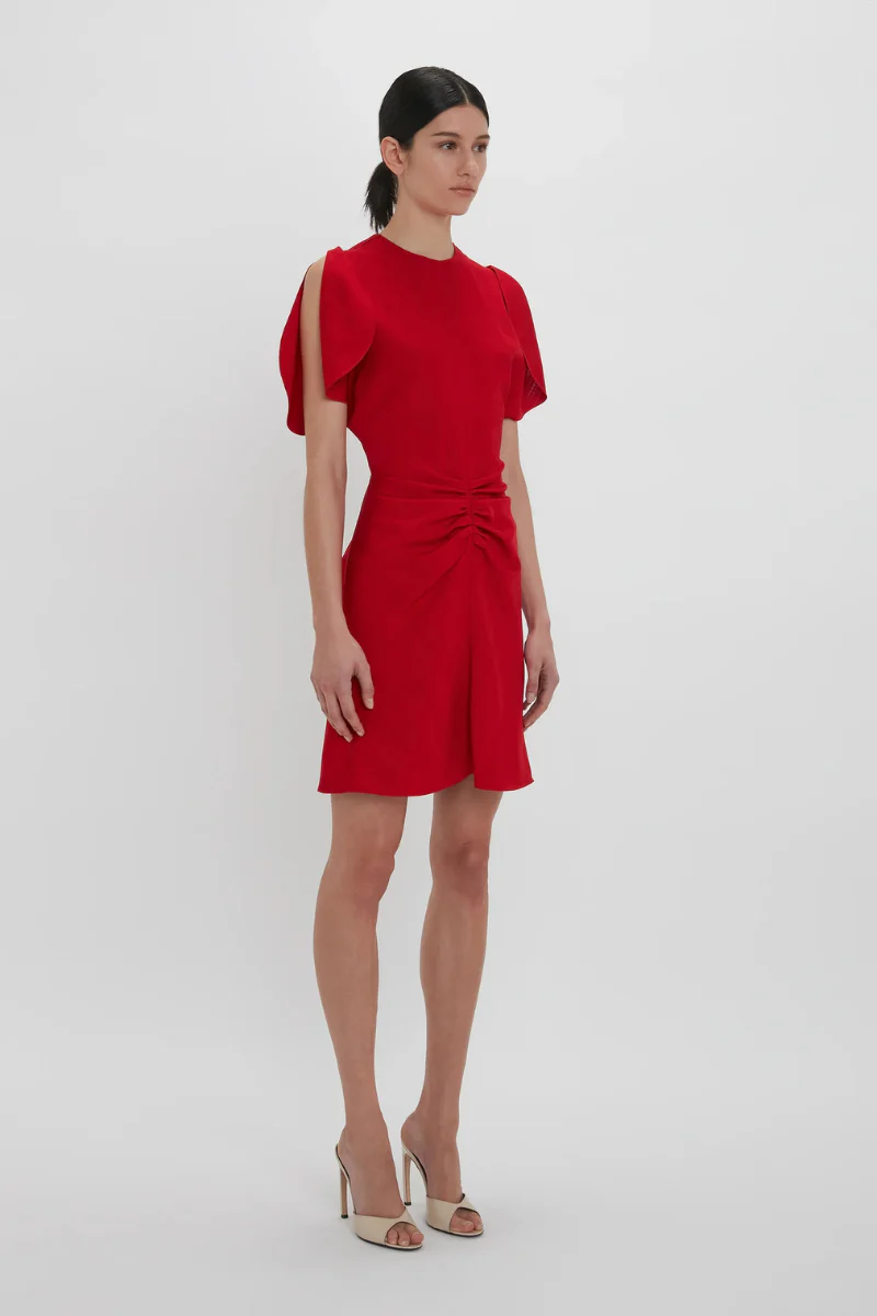 Gathered Waist Mini Dress - Image 2