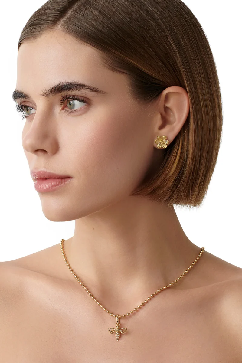 Golden Flower Earrings - Image 2