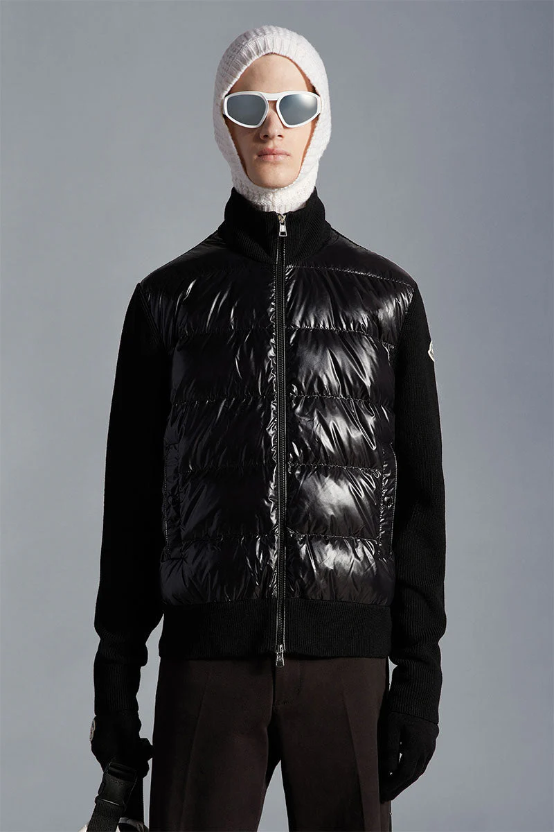 Graphic Padded Wool Cardigan - Image 3