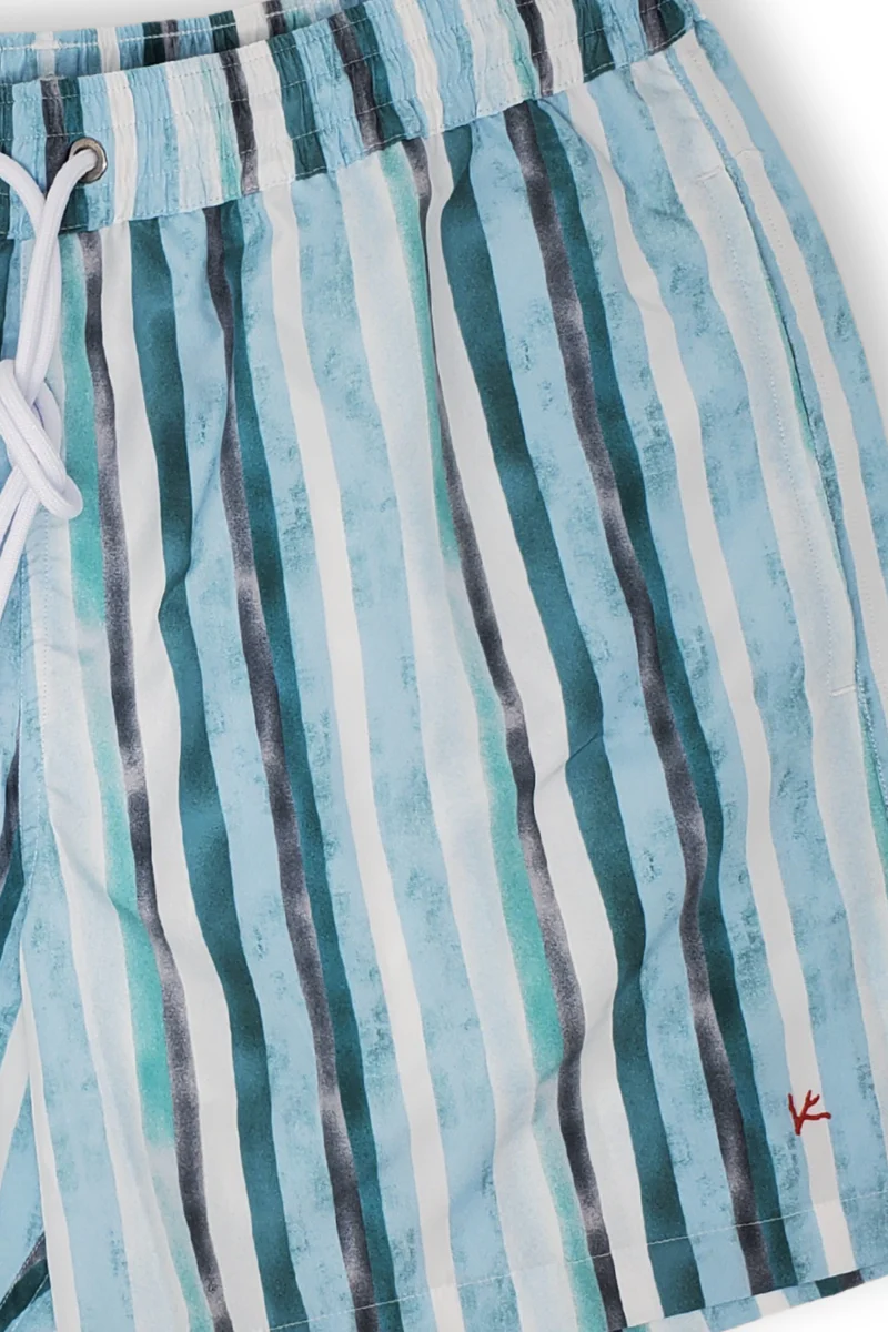Green Stripe Swim Shorts - Image 2