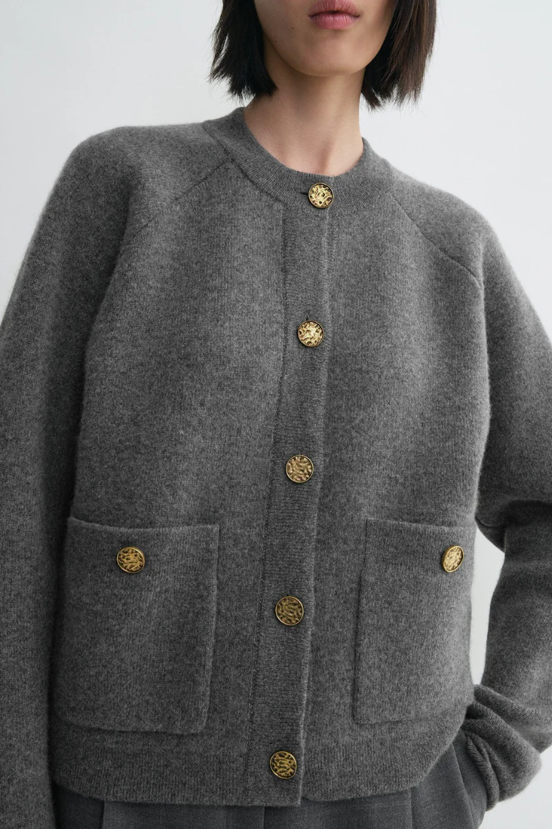 Hammered Button Cardigan - Image 2