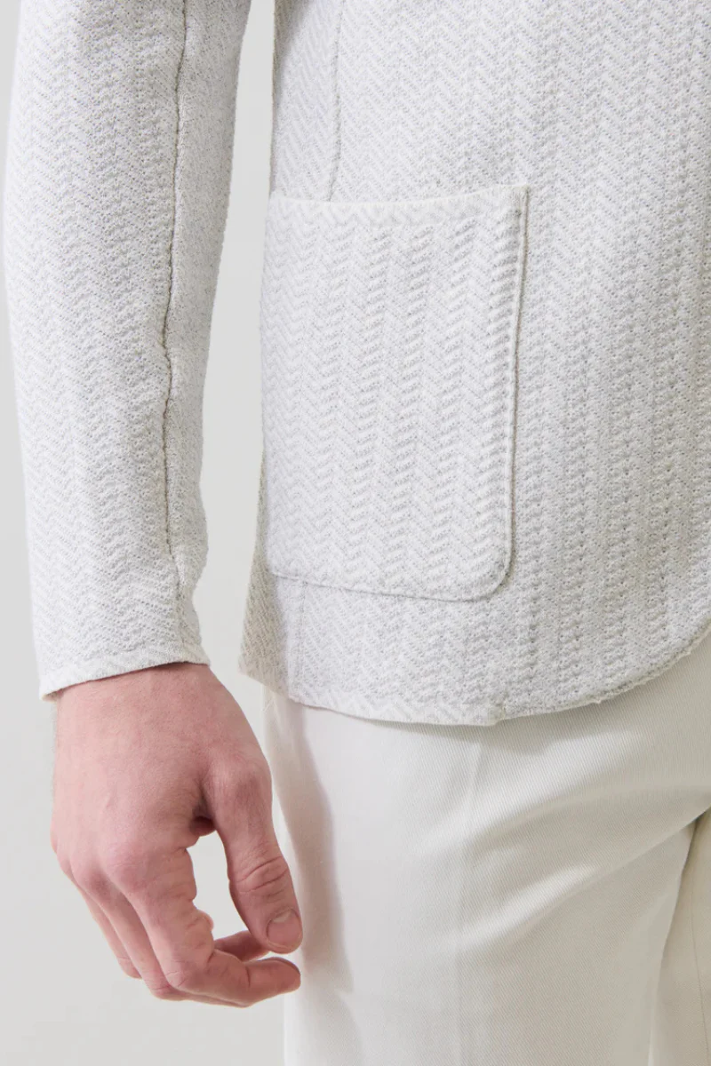 Herringbone Knit Blazer - Image 2