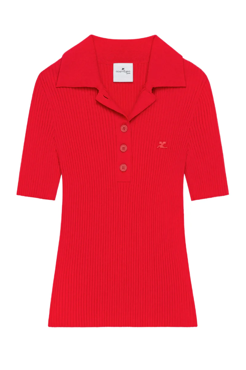 Iconic Rib Knit Polo Shirt