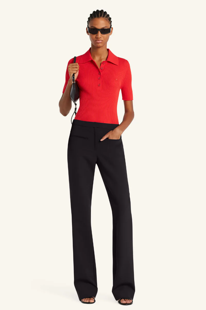 Iconic Rib Knit Polo Shirt - Image 2