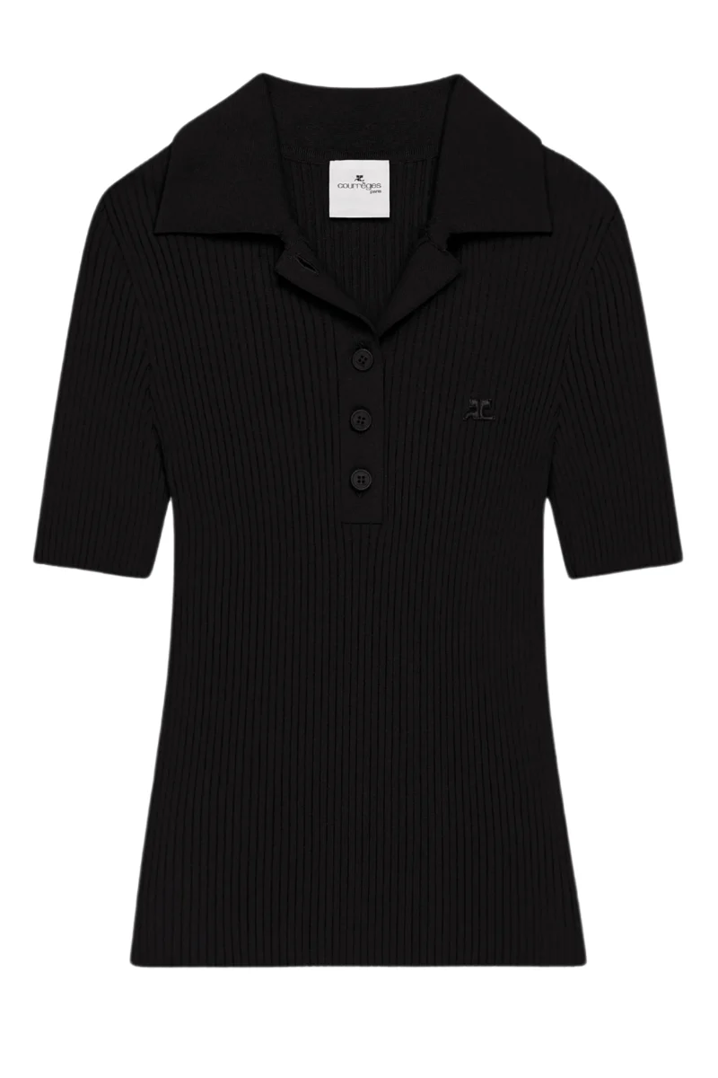 Iconic Rib Knit Polo Shirt - Image 4