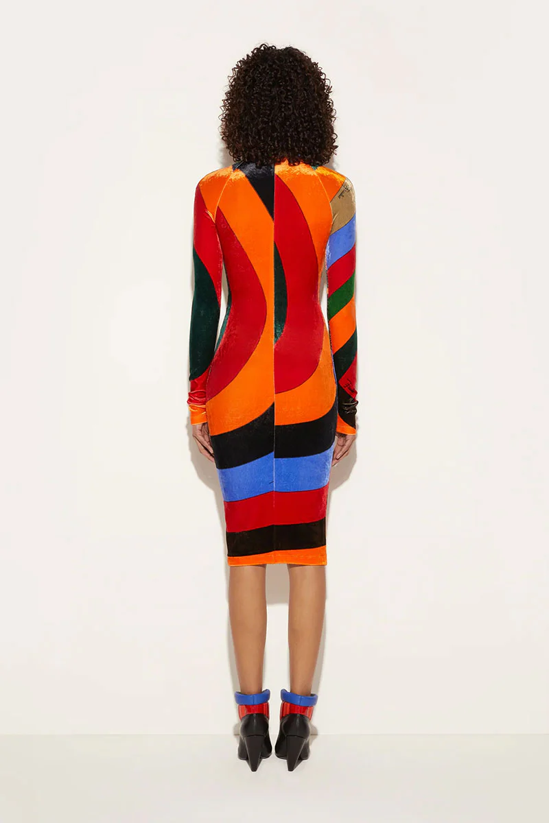 Iride-Print Velvet Dress - Image 3