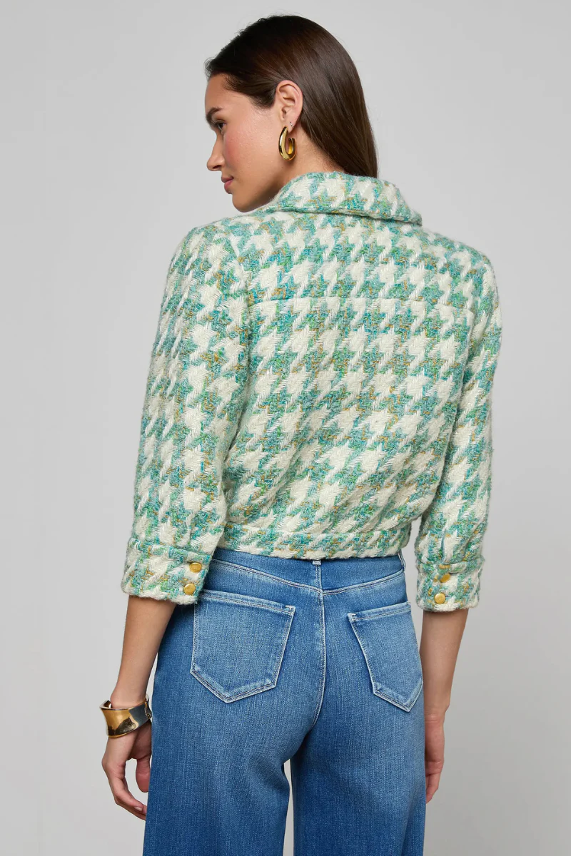 Jia Houndstooth Tweed Jacket - Image 2