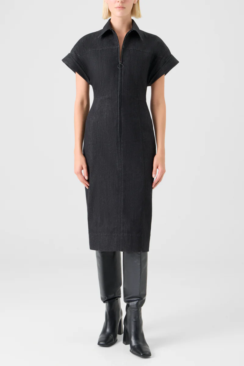 Kimono Sleeve Denim Dress - Image 2
