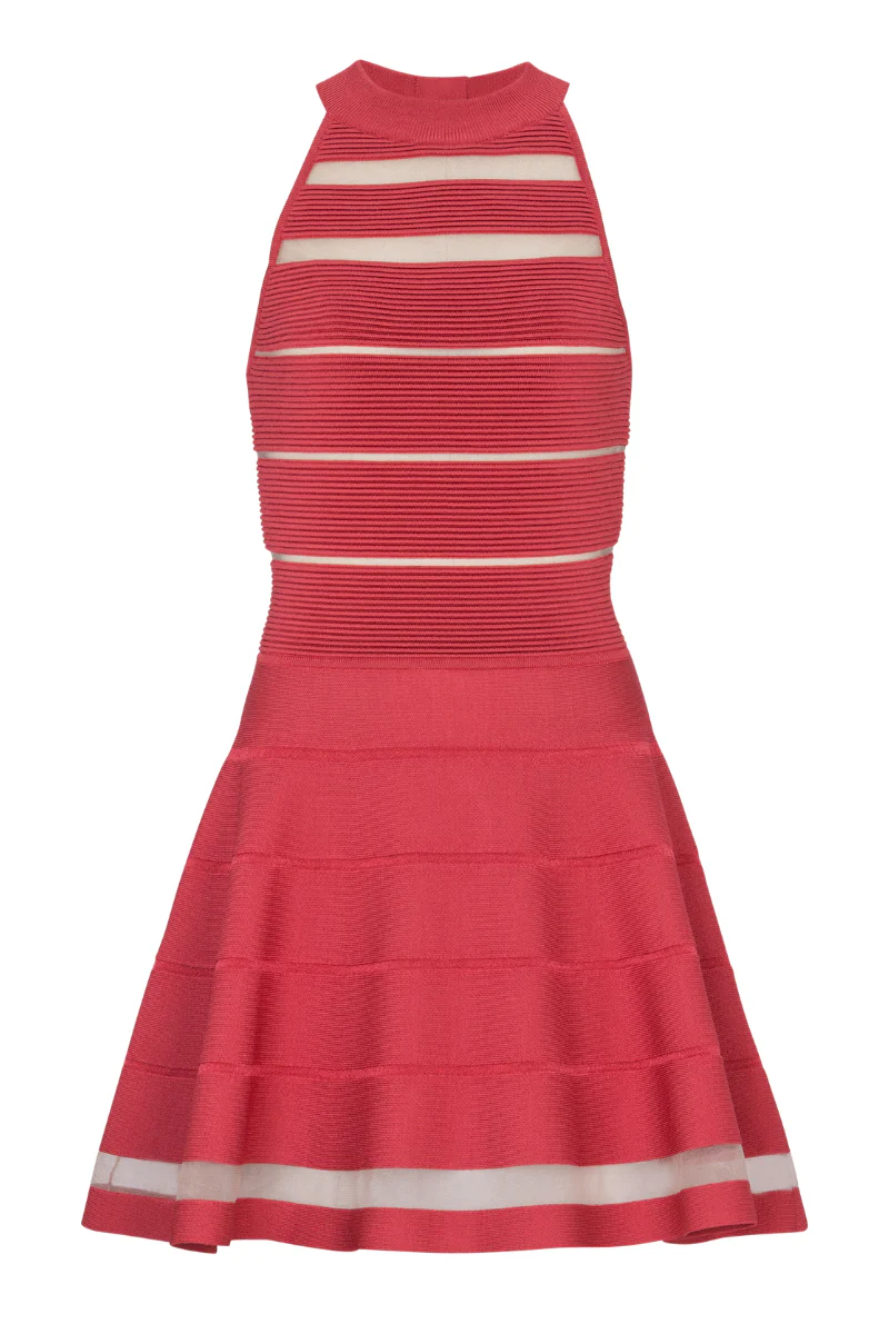 Knit Stripes Fit & Flare Dress - Image 2