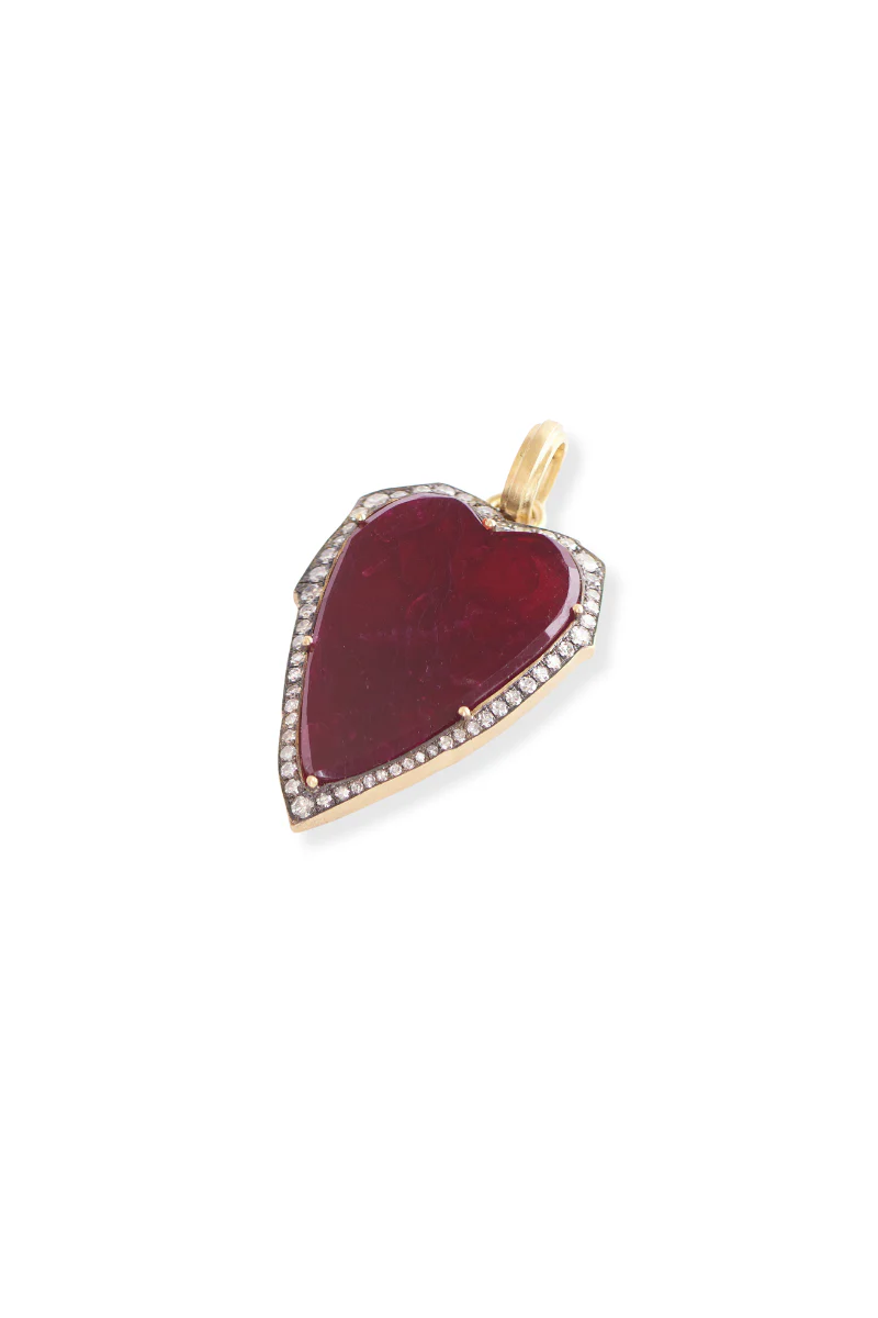 Large Ruby Heart Pendant