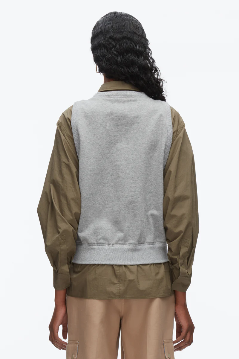 Layered Vest Ruched Sleeve Shirt - Image 8