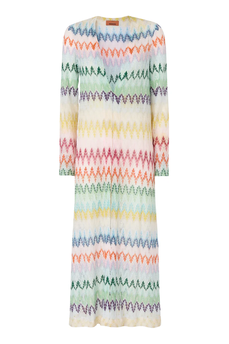 Long Zig Zag Lace Cardigan