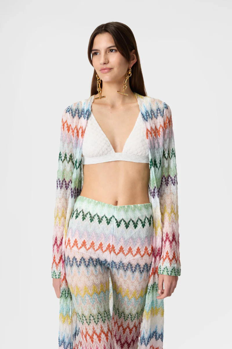 Long Zig Zag Lace Cardigan - Image 2