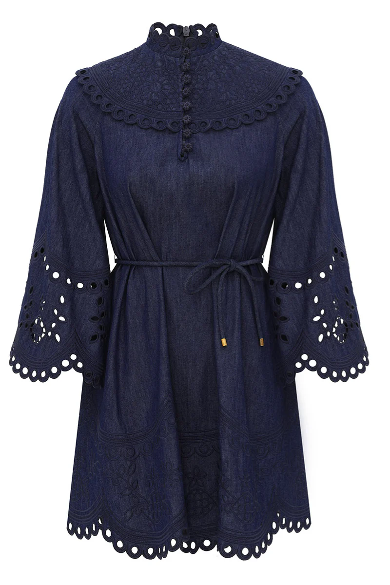 Mahon Broderie Denim Dress