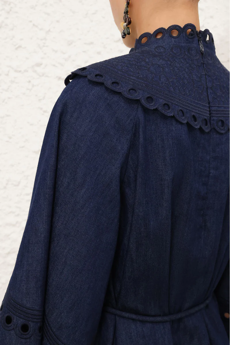 Mahon Broderie Denim Dress - Image 3