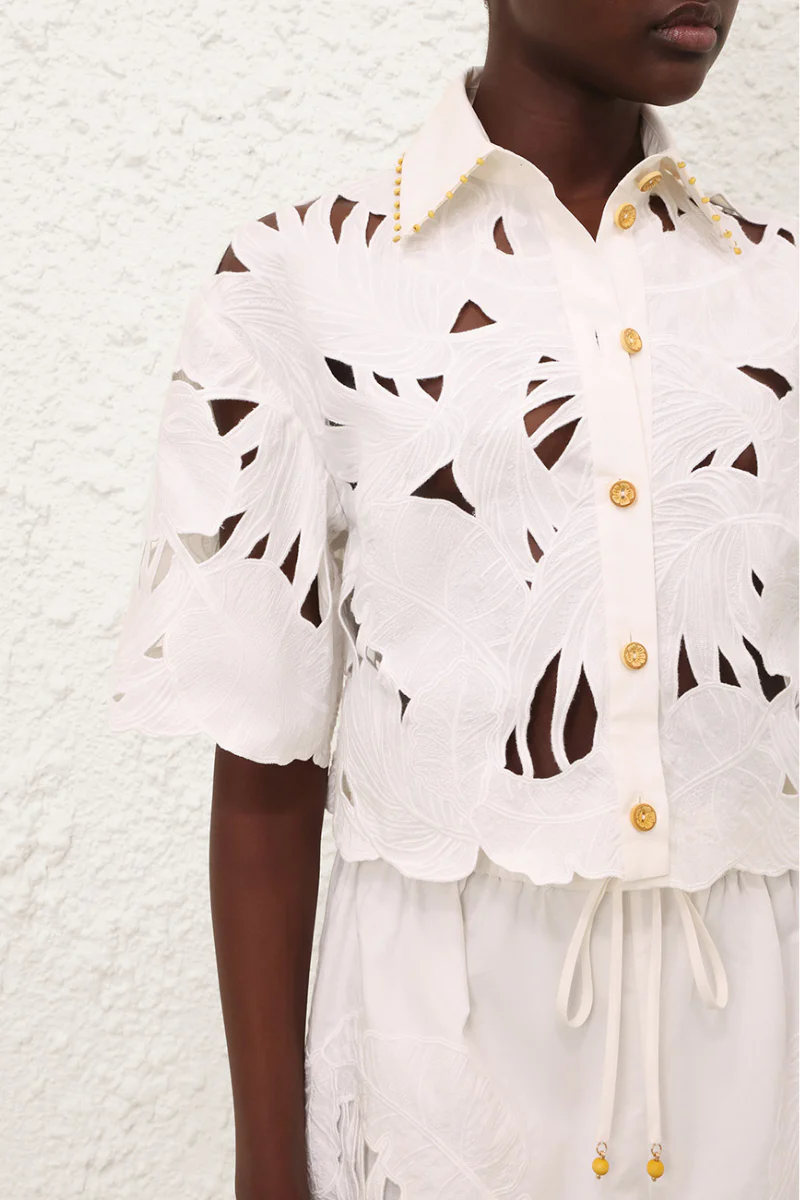 Mahon Embroidered Crop Shirt - Image 2