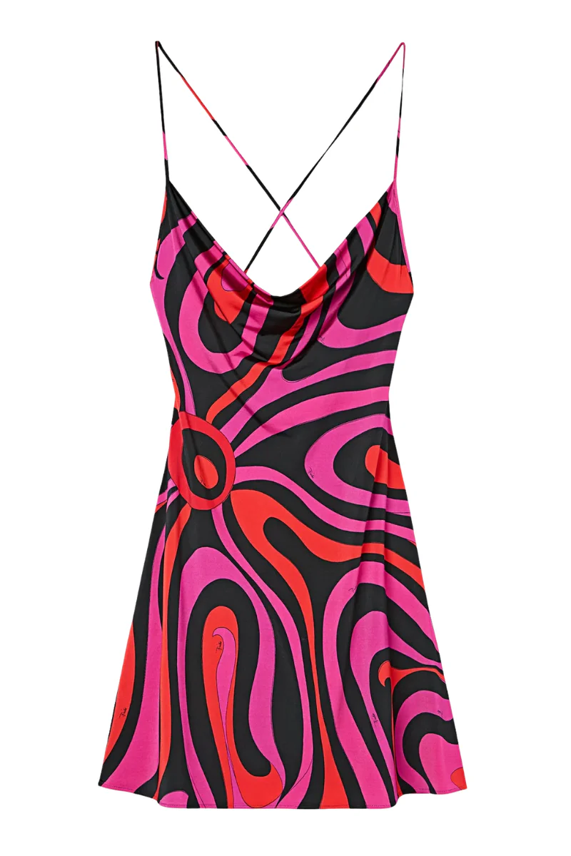 Marmo Print Short Dress