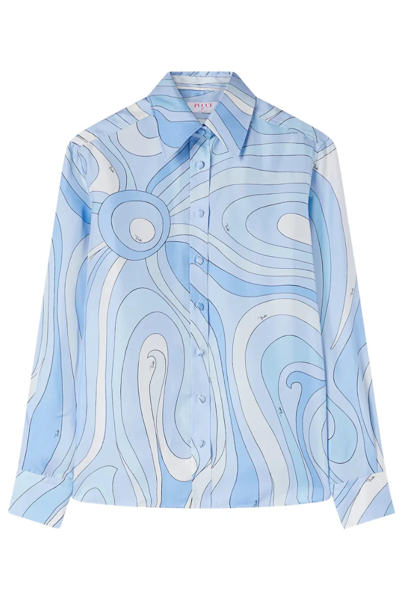 Marmo Print Silk Shirt