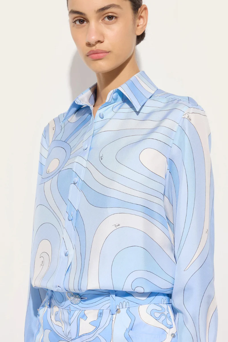Marmo Print Silk Shirt - Image 2