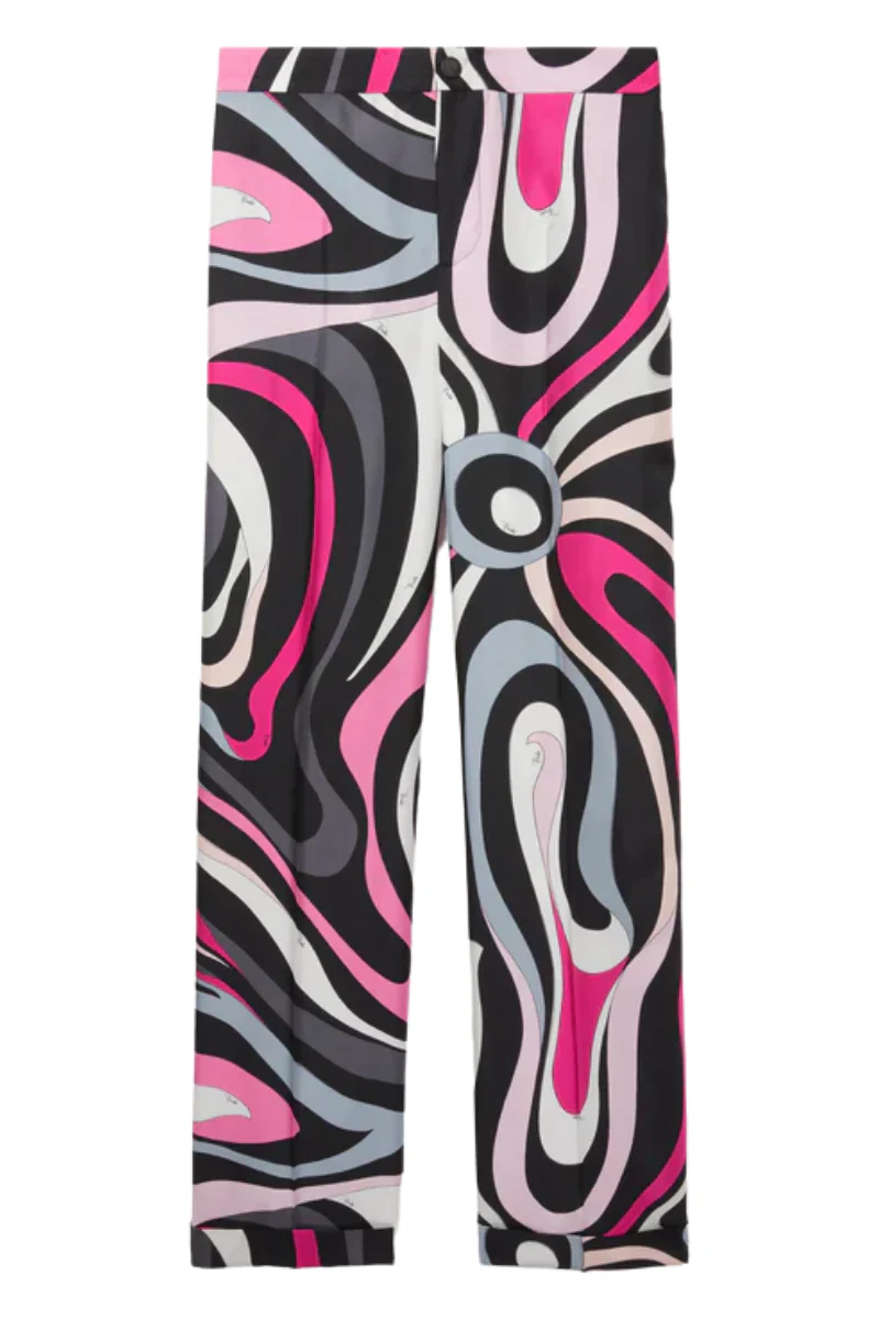 Marmo Print Straight Pants