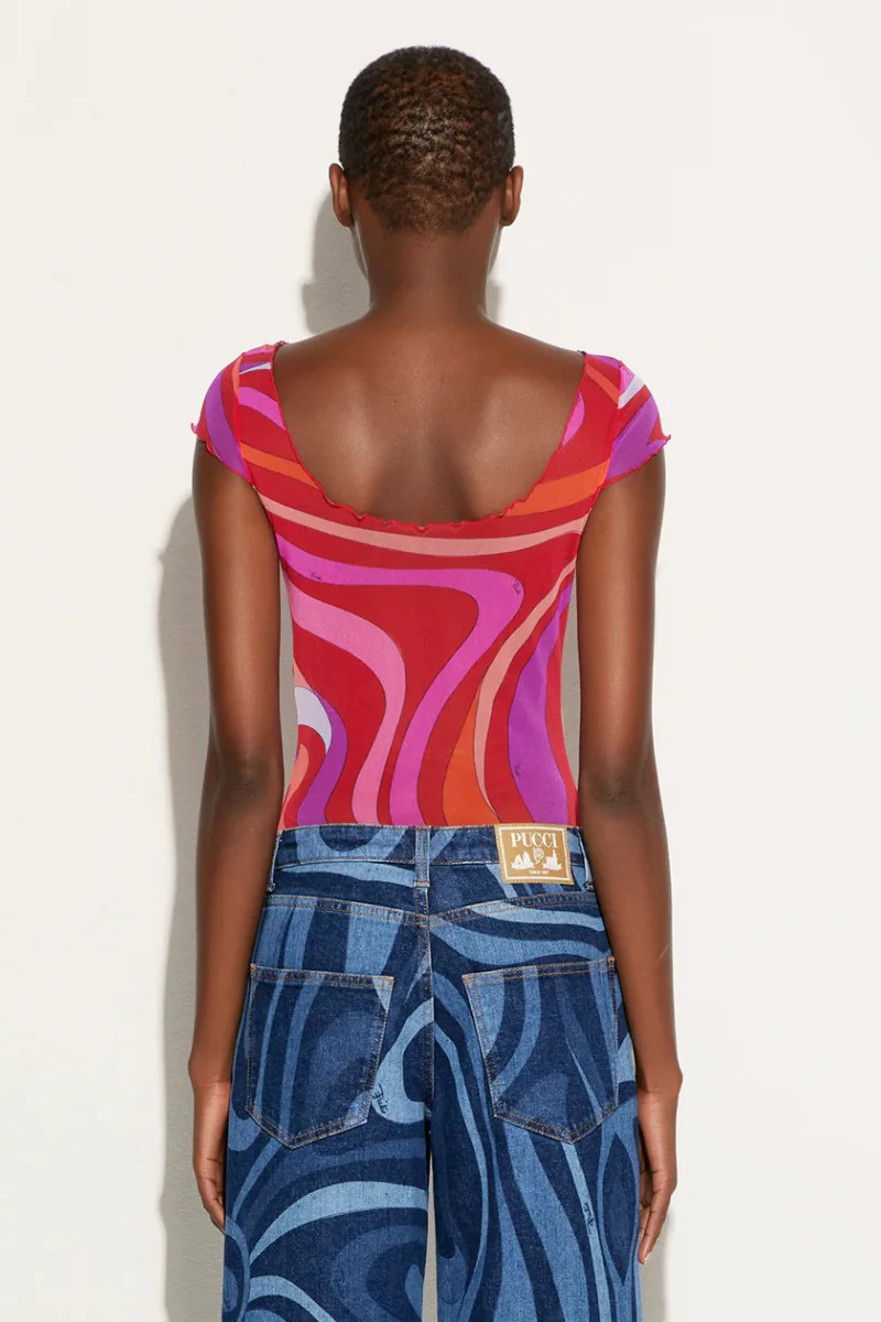 Marmo Print Tulle Top - Image 4