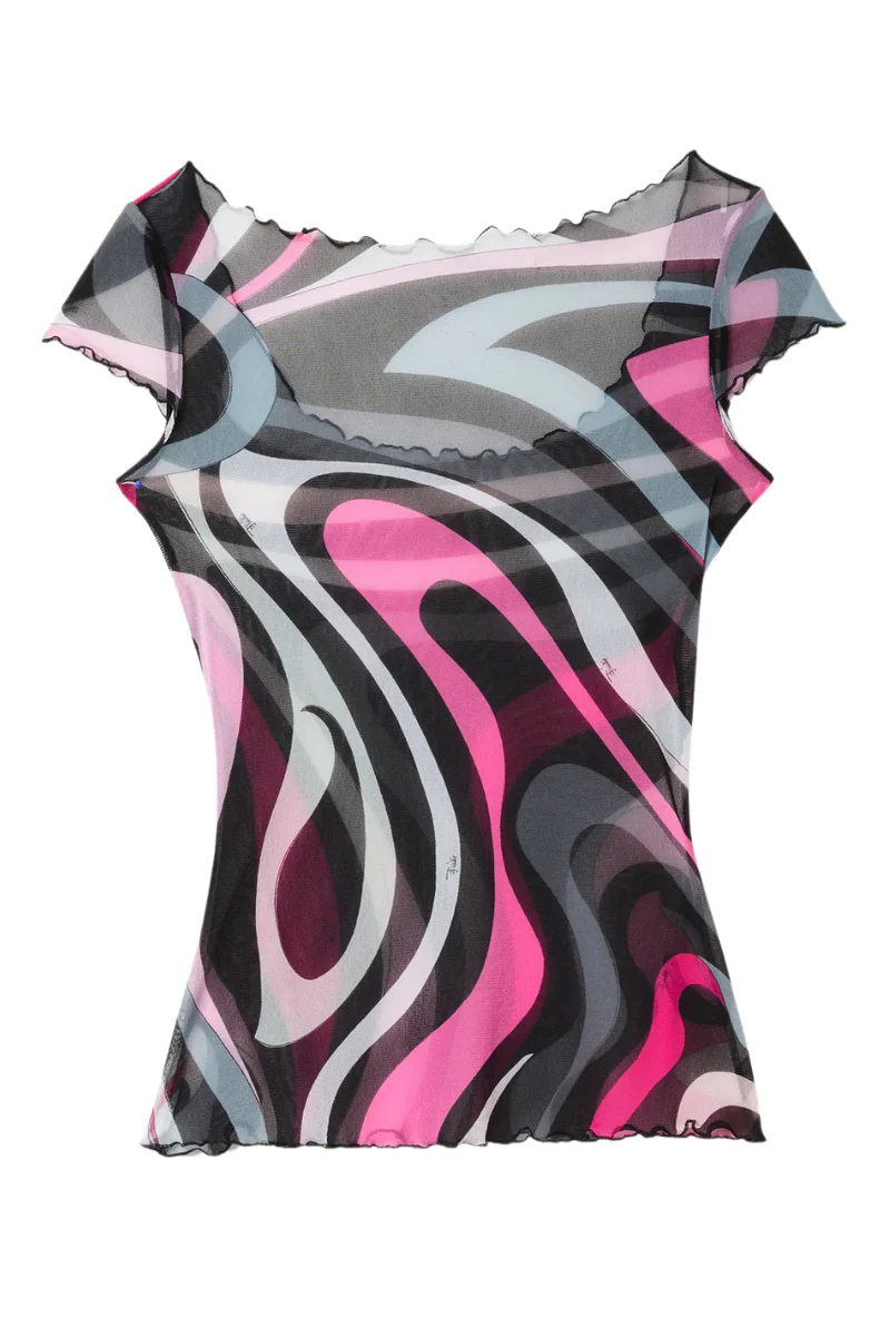 Marmo Print Tulle Top - Image 5