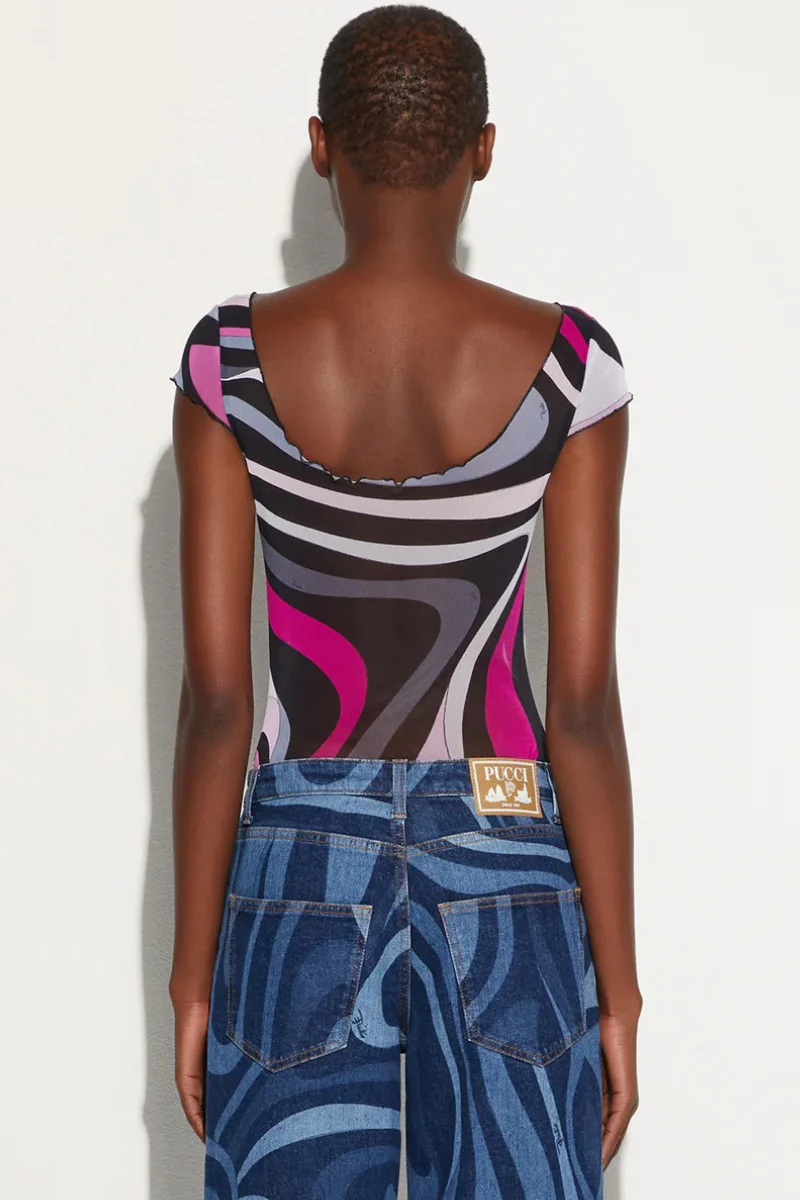 Marmo Print Tulle Top - Image 8