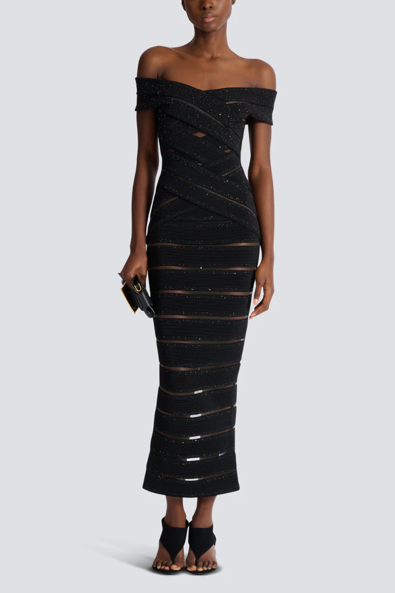 Mesh Knit Bodycon Dress - Image 2