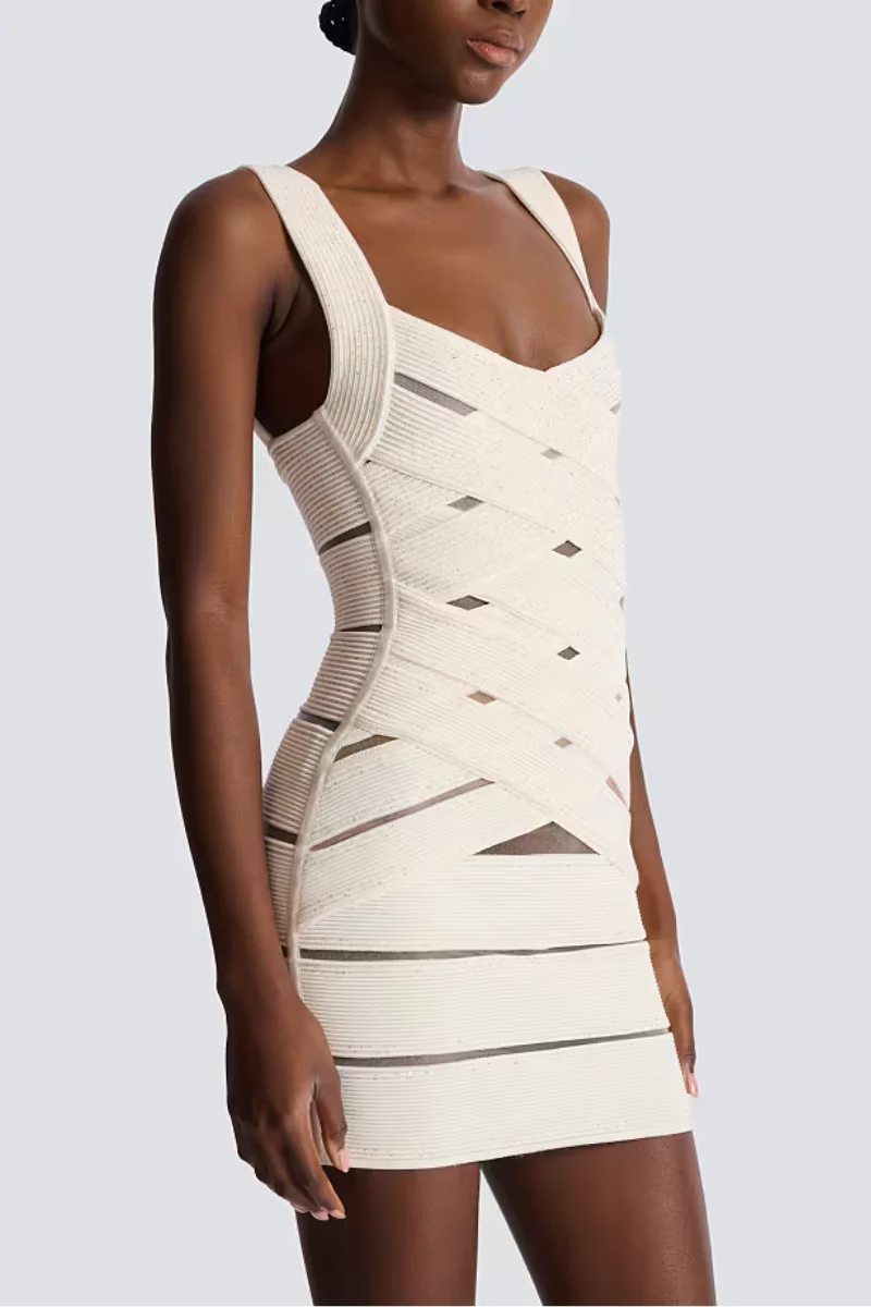 Mesh Knit Bodycon Dress - Image 3