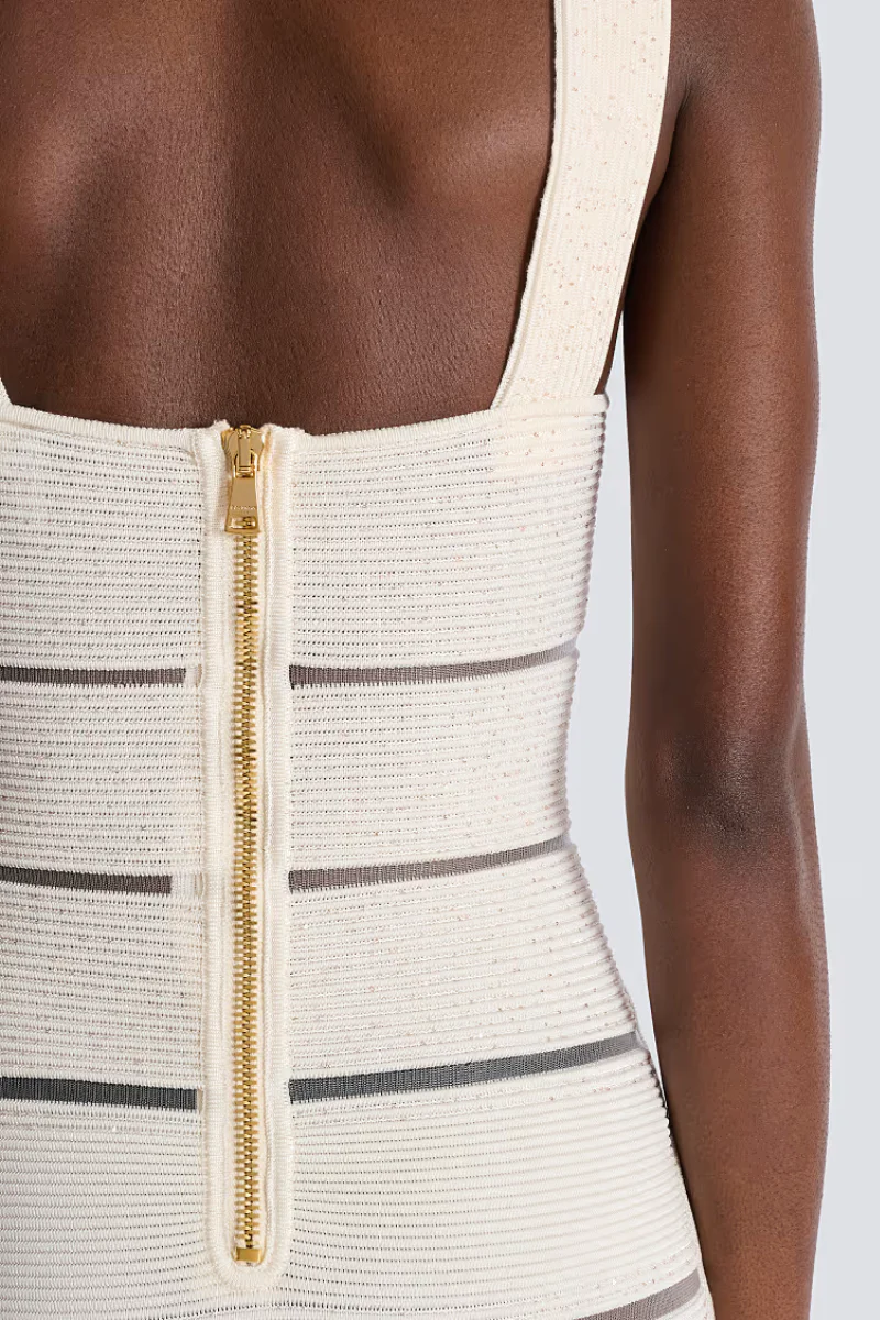 Mesh Knit Bodycon Dress - Image 5
