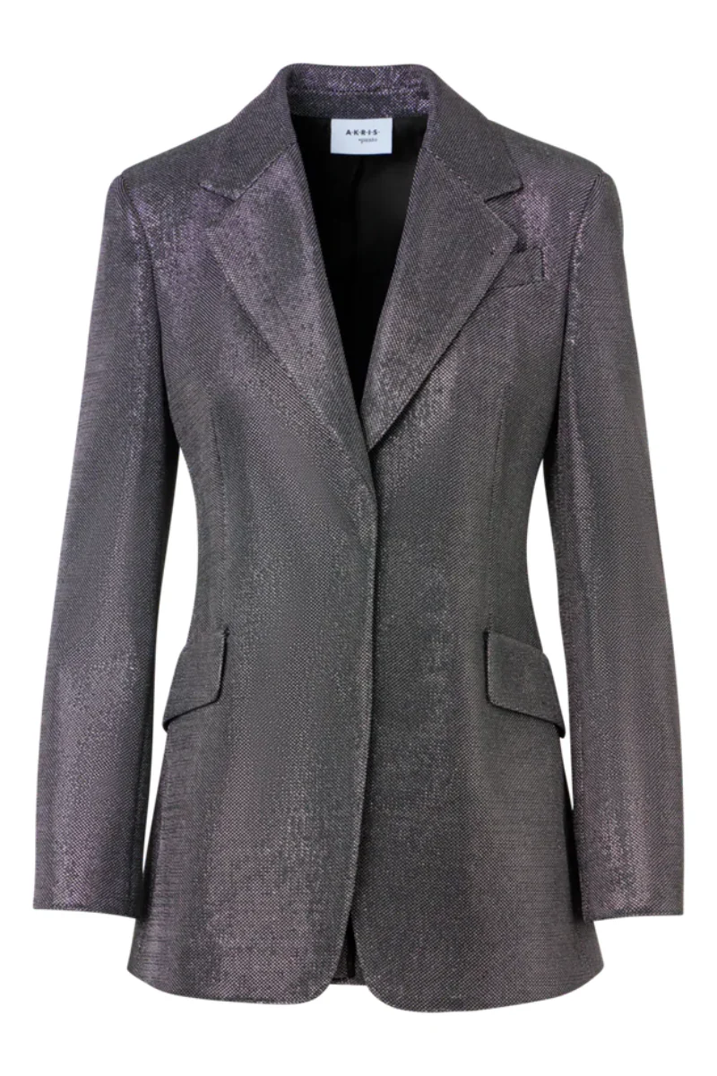 Metallic Birdseye Jersey Blazer