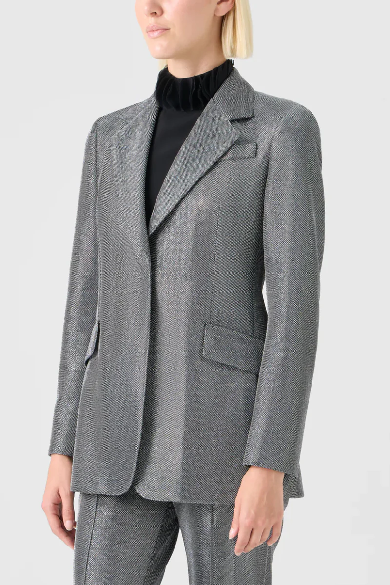 Metallic Birdseye Jersey Blazer - Image 2