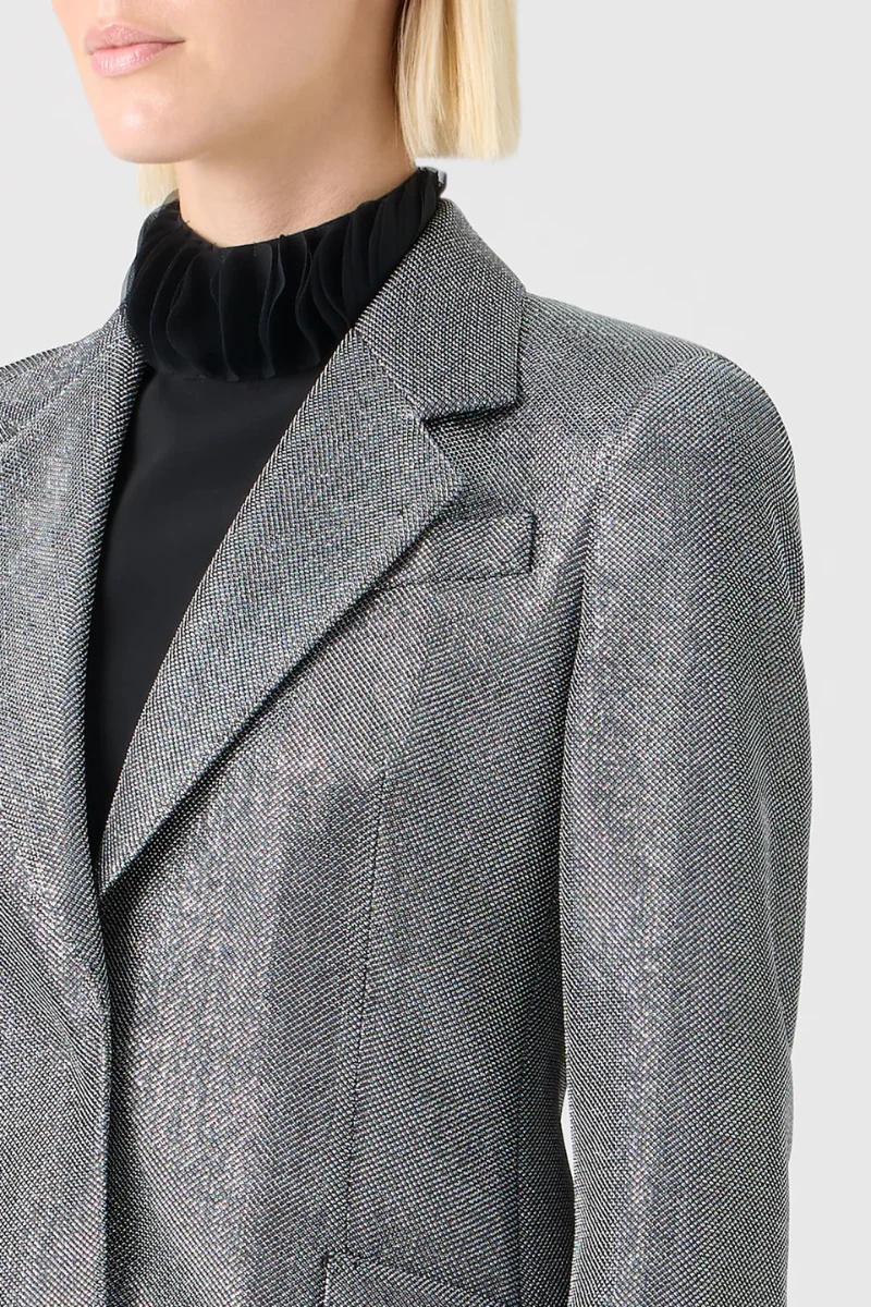 Metallic Birdseye Jersey Blazer - Image 3
