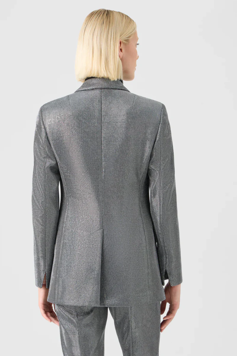 Metallic Birdseye Jersey Blazer - Image 4