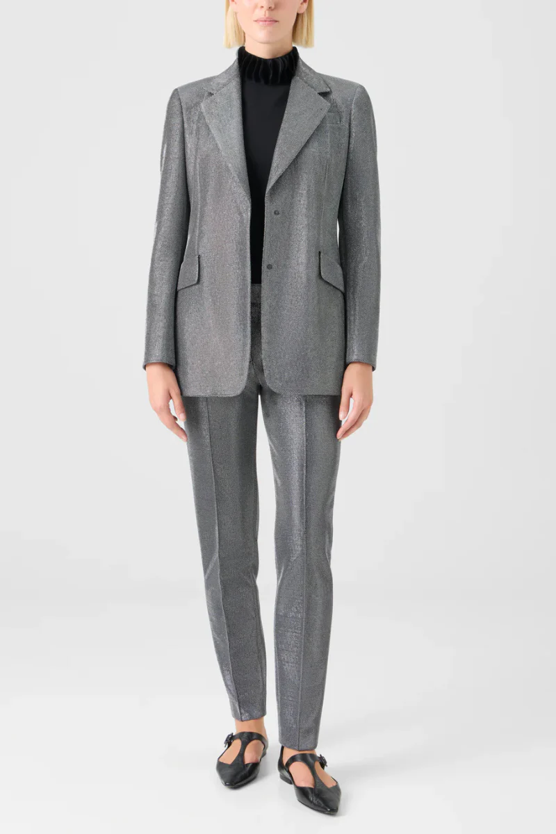 Metallic Birdseye Jersey Blazer - Image 5