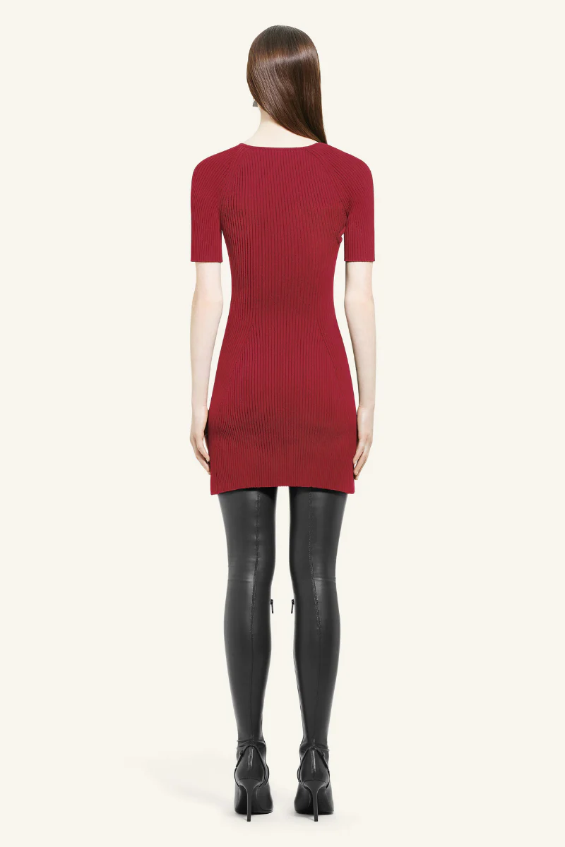 Mini Slash Rib Knit Dress - Image 3