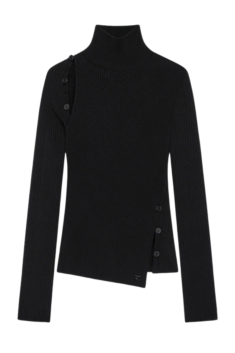 Oblique Buttoned Sweater