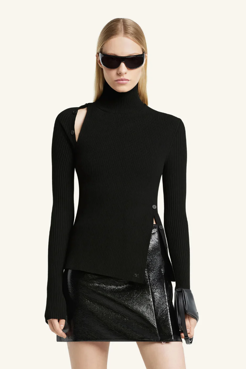 Oblique Buttoned Sweater - Image 2