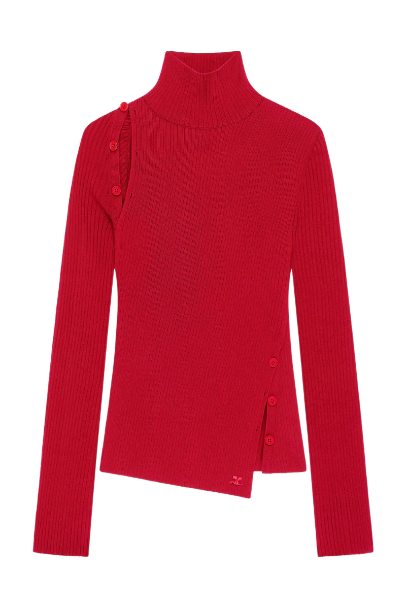 Oblique Buttoned Sweater - Image 5