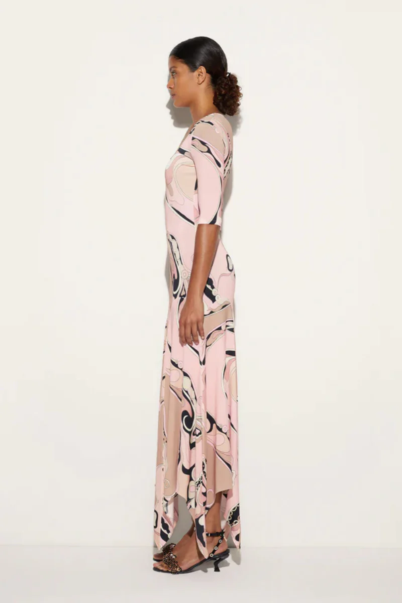 Orchidee Print Long Dress - Image 3