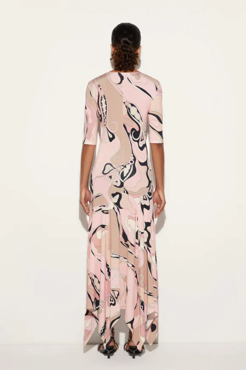 Orchidee Print Long Dress - Image 4