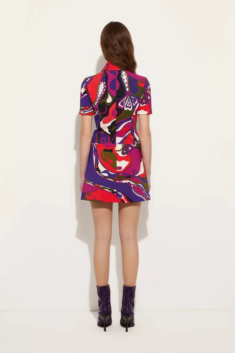 Orchidee Print Short Dress - Image 5