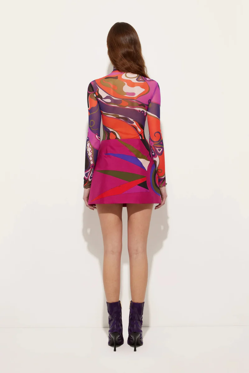 Orchidee Print Tulle Top - Image 4