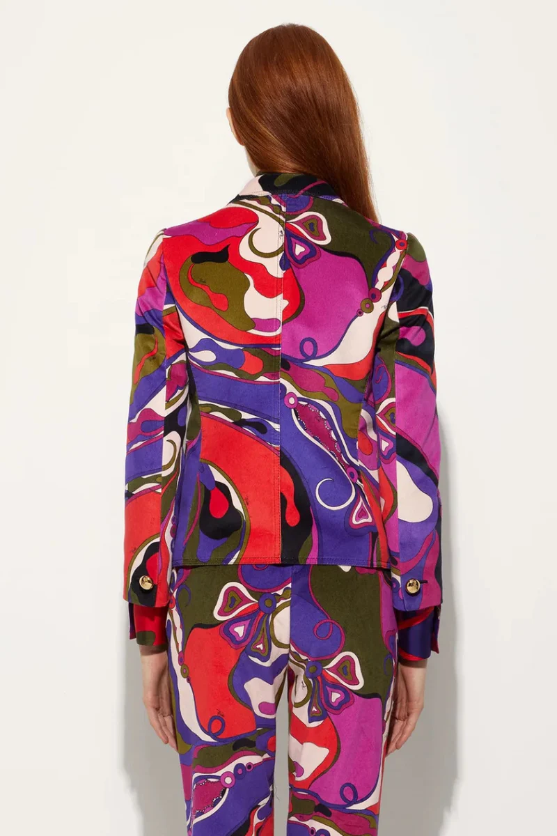 Orchidee Print Velvet Jacket - Image 4