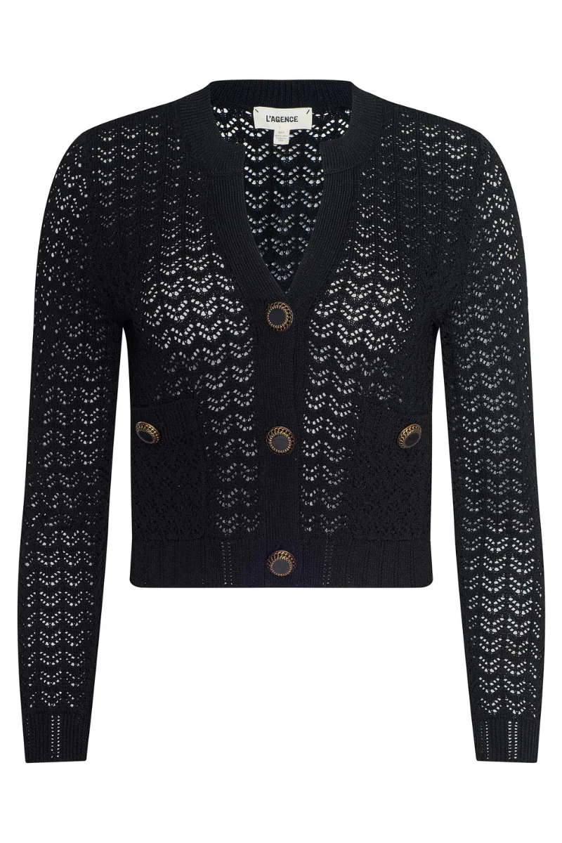 Orla Pointelle Knit Cardigan - Image 4