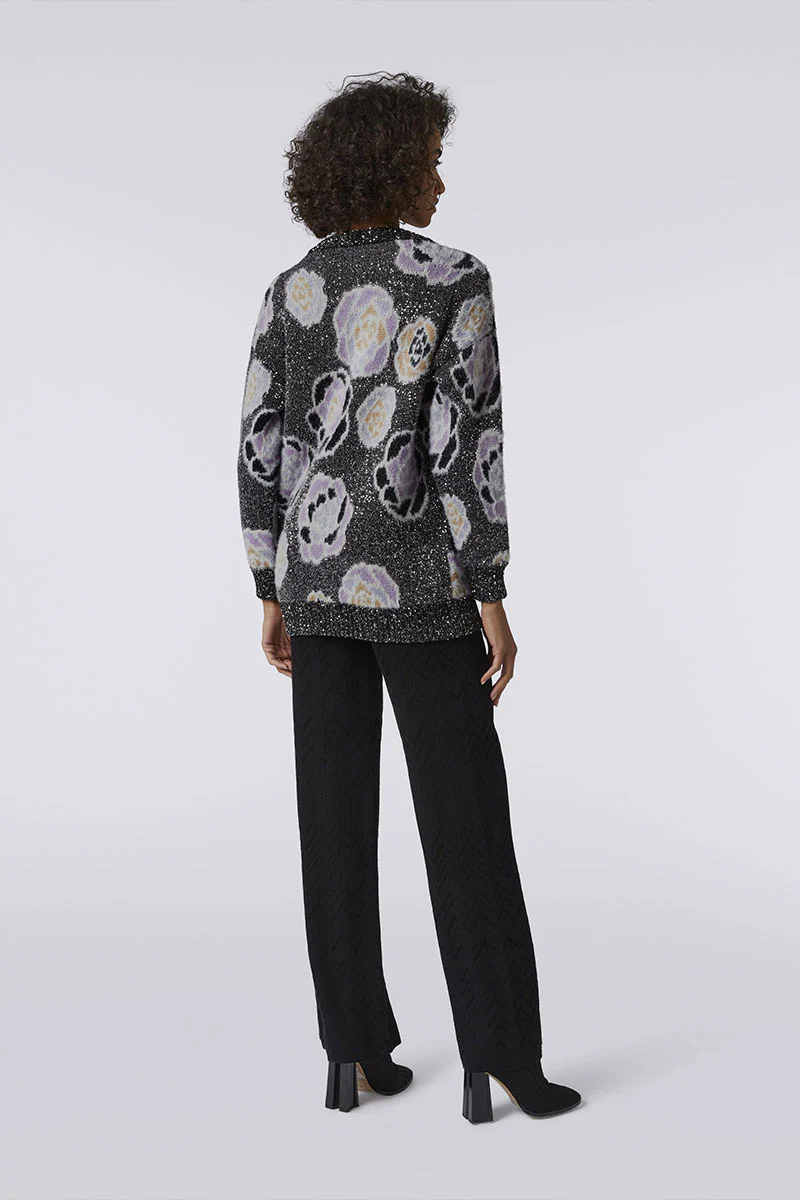 Oversized Sequin Rose Cardigan - Image 3