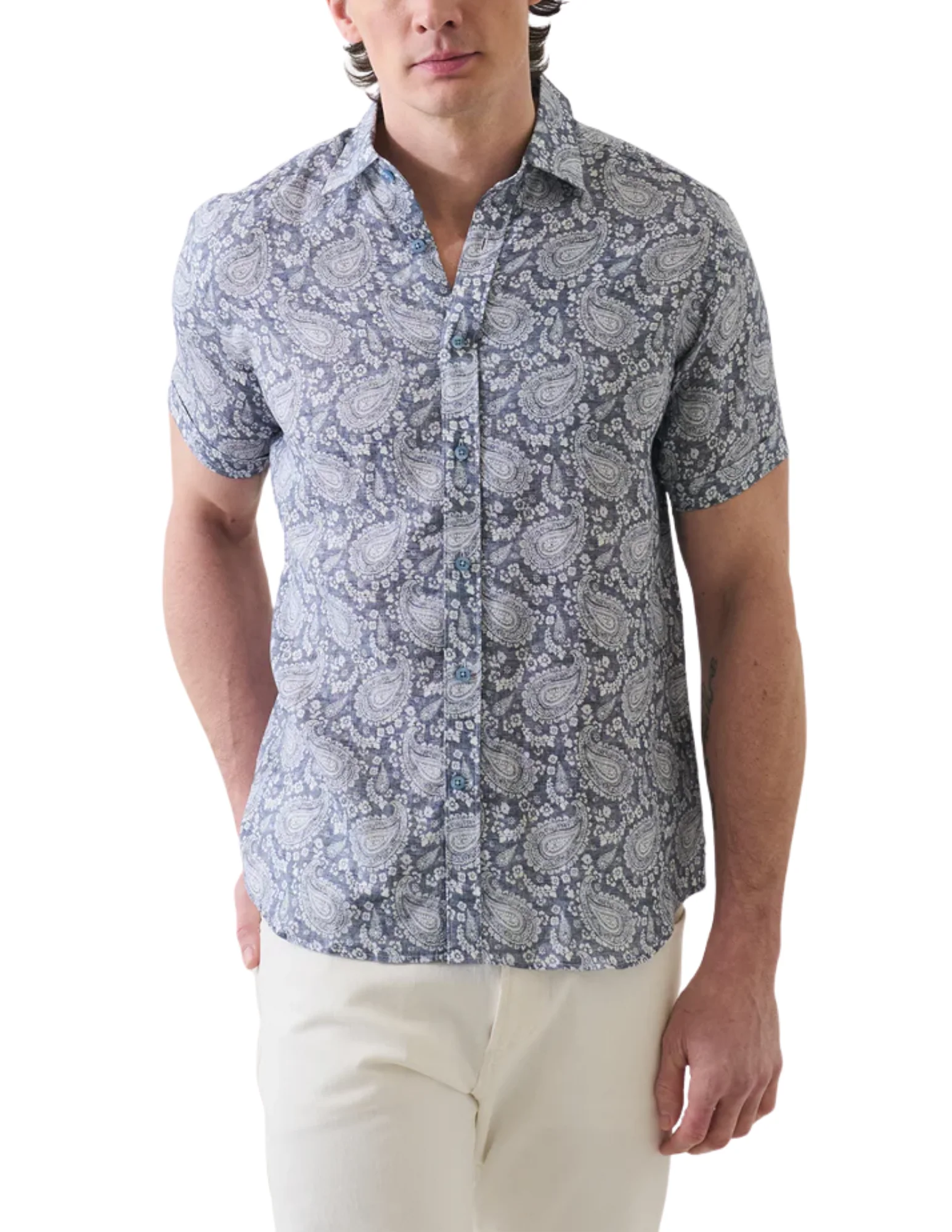 Paisley Print Linen Shirt