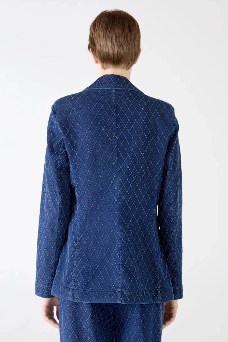 Pin Diamond Denim Blazer - Image 3